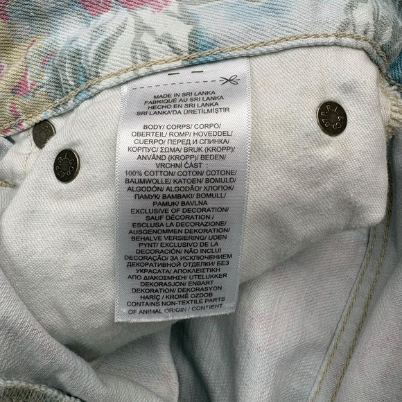 Polo Ralph Lauren Shorts Womens Size 28 Blue‎ Pink Floral Denim Cutoff - Picture 9 of 10